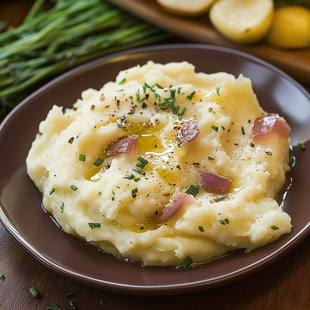 Recipe preparation for Roasted Garlic Mashed Potatoes