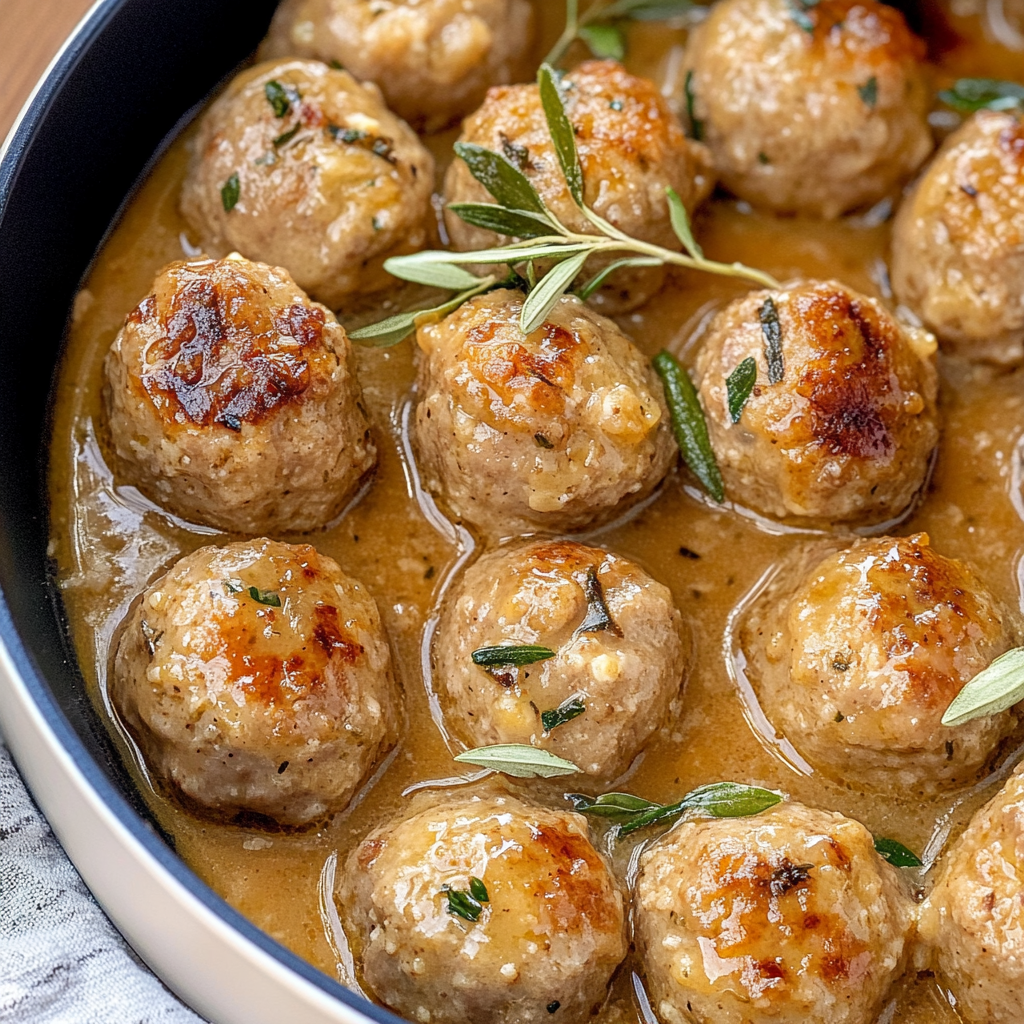 Recipe preparation for Thanksgiving Turkey Meatballs with Gravy