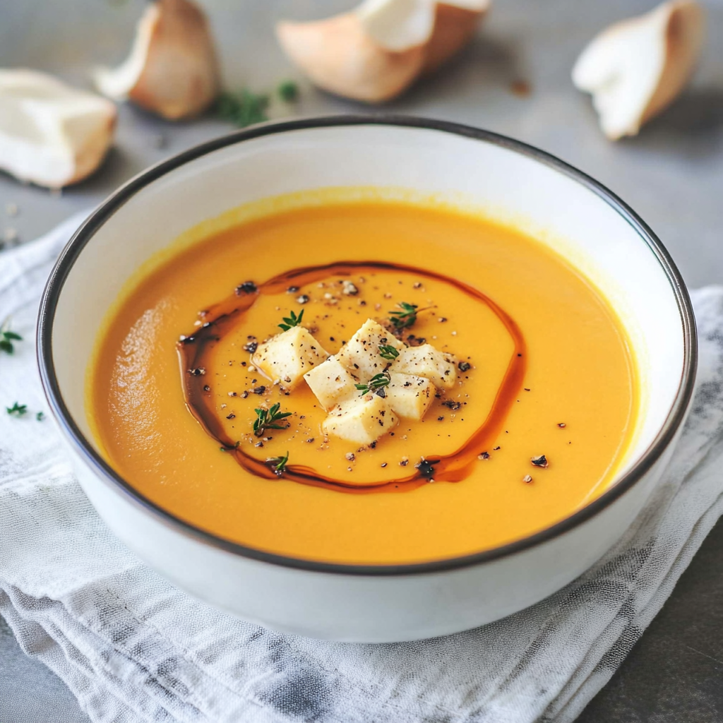 Recipe preparation for Creamy Pumpkin Soup