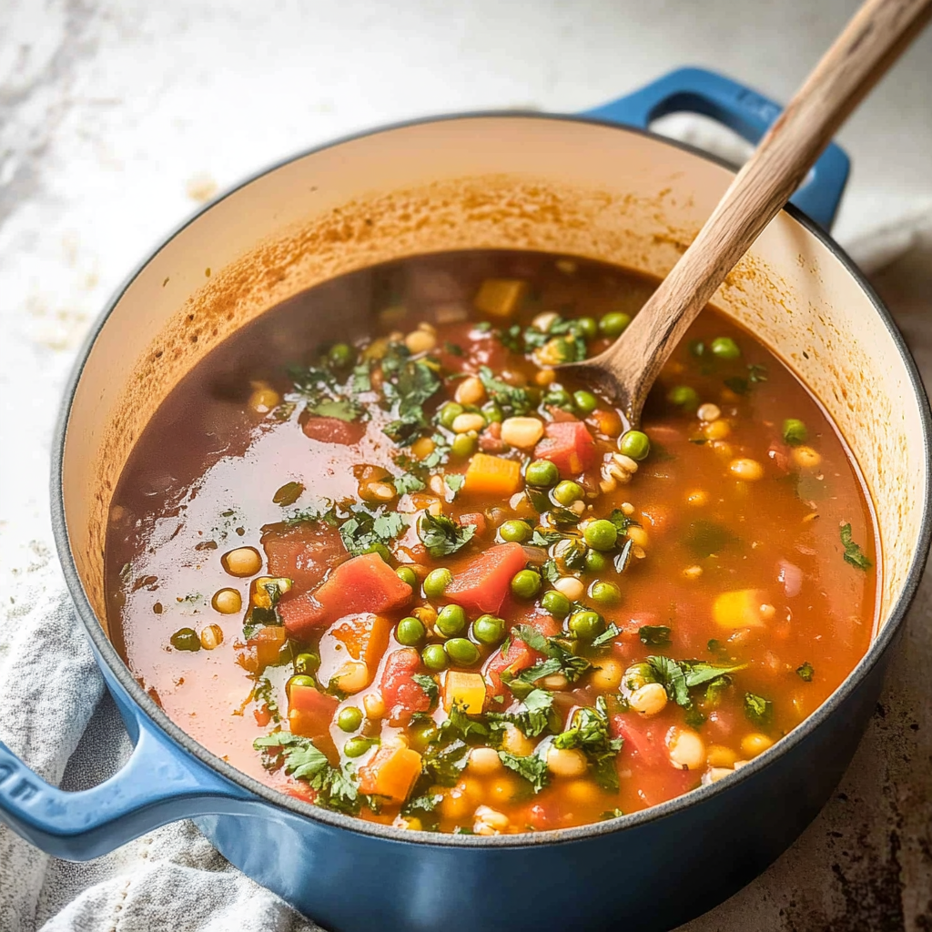 Recipe preparation for Hearty Vegetable Barley Soup