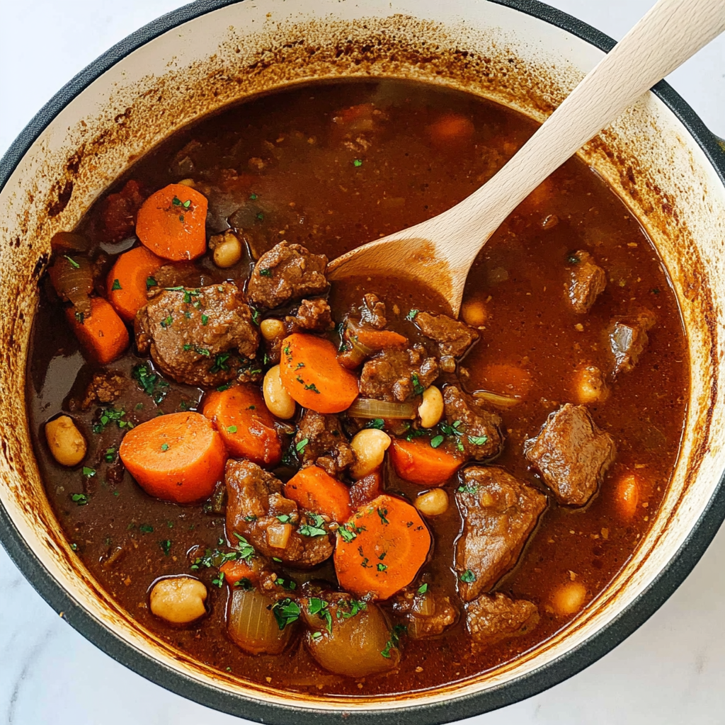 Recipe preparation for Beef & Carrot Tomato Stew