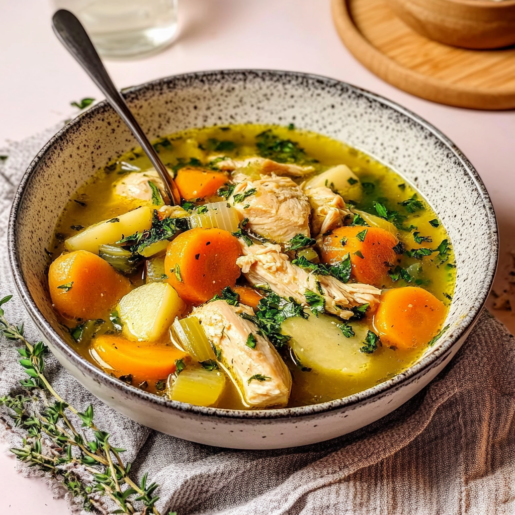 Recipe preparation for Rustic Chicken Vegetable Soup