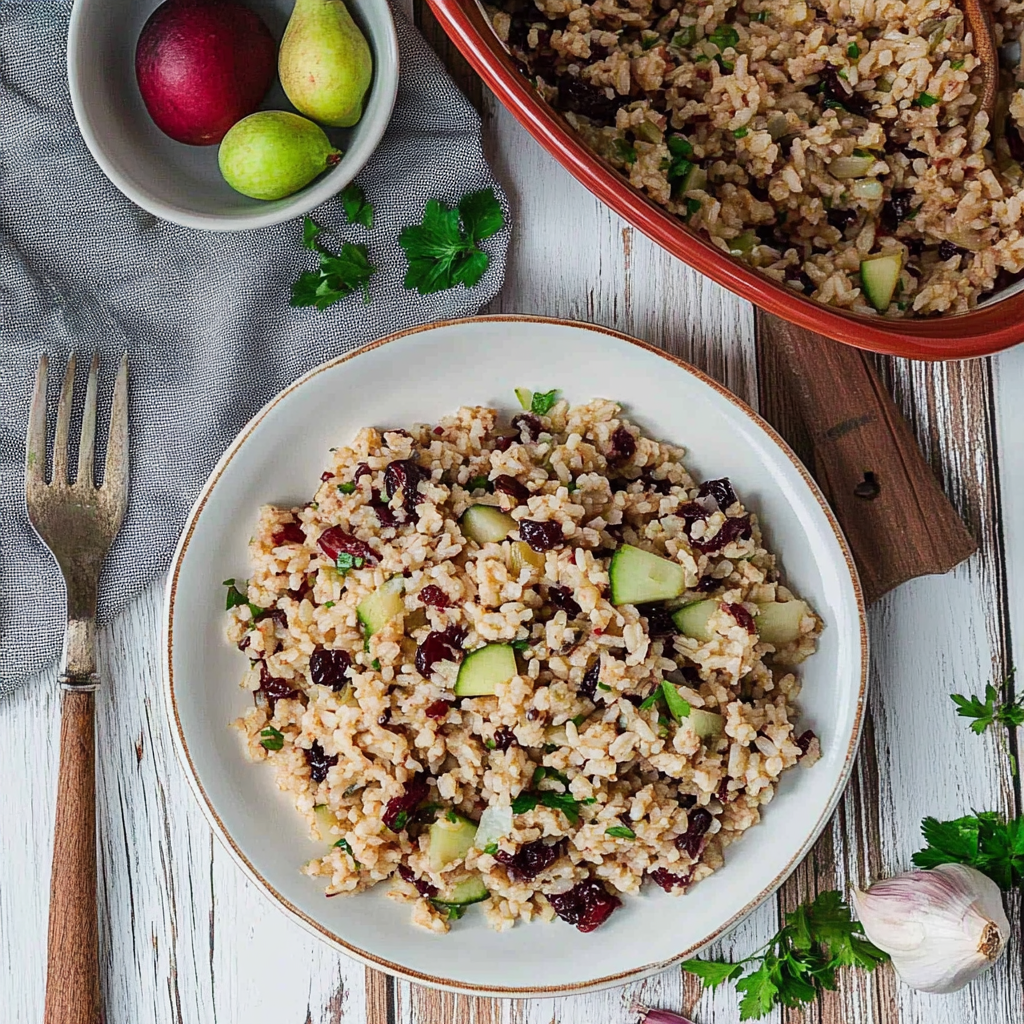 Recipe preparation for Cranberry Herb Rice Pilaf