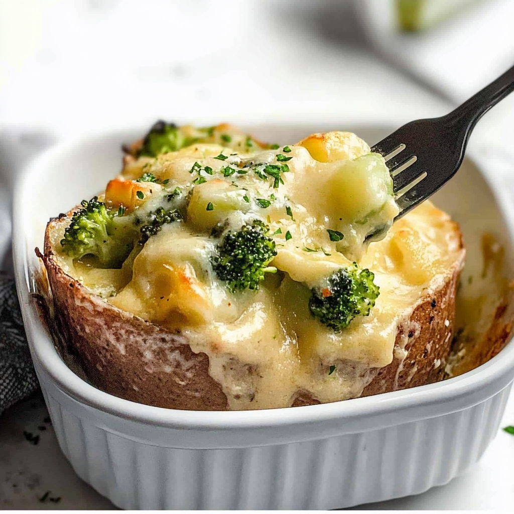 Recipe preparation for Cheddar Broccoli Potato Bake