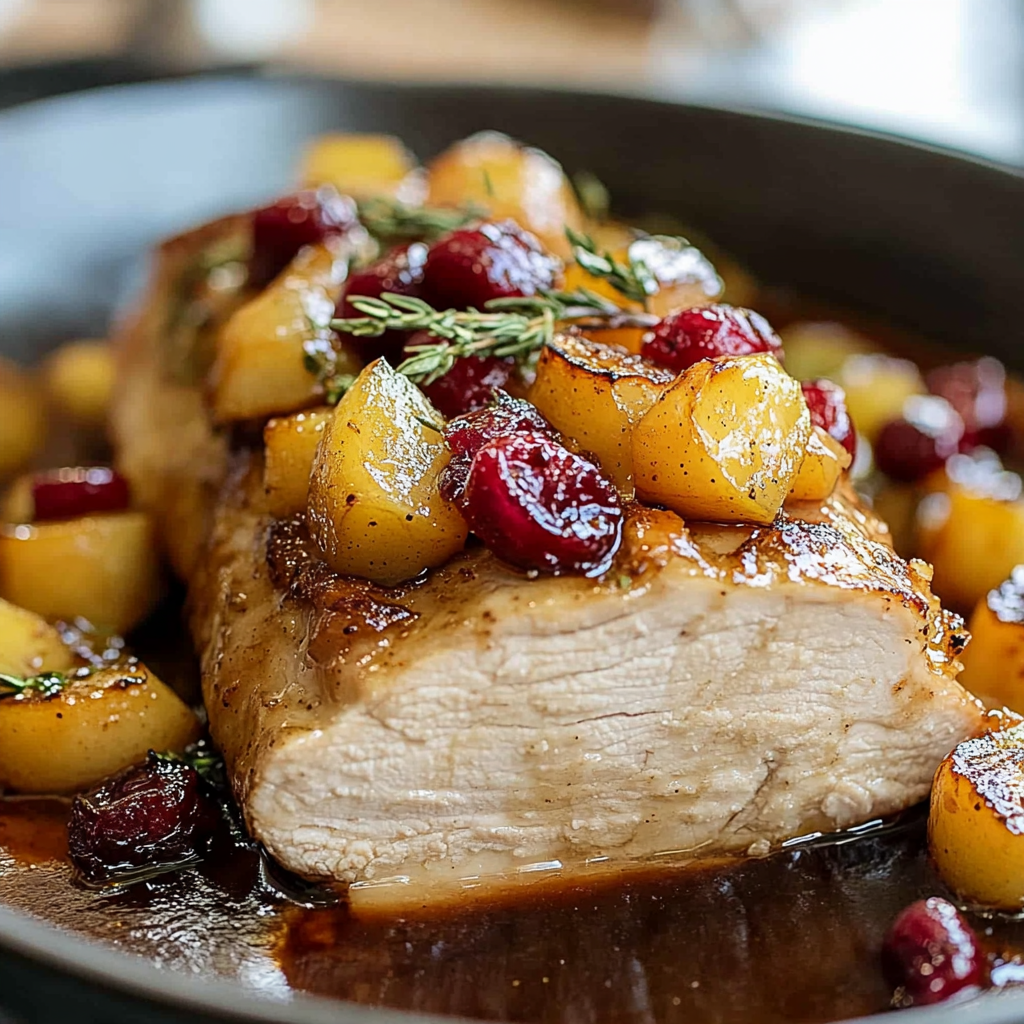 Recipe preparation for Apple Cranberry Pork Tenderloin