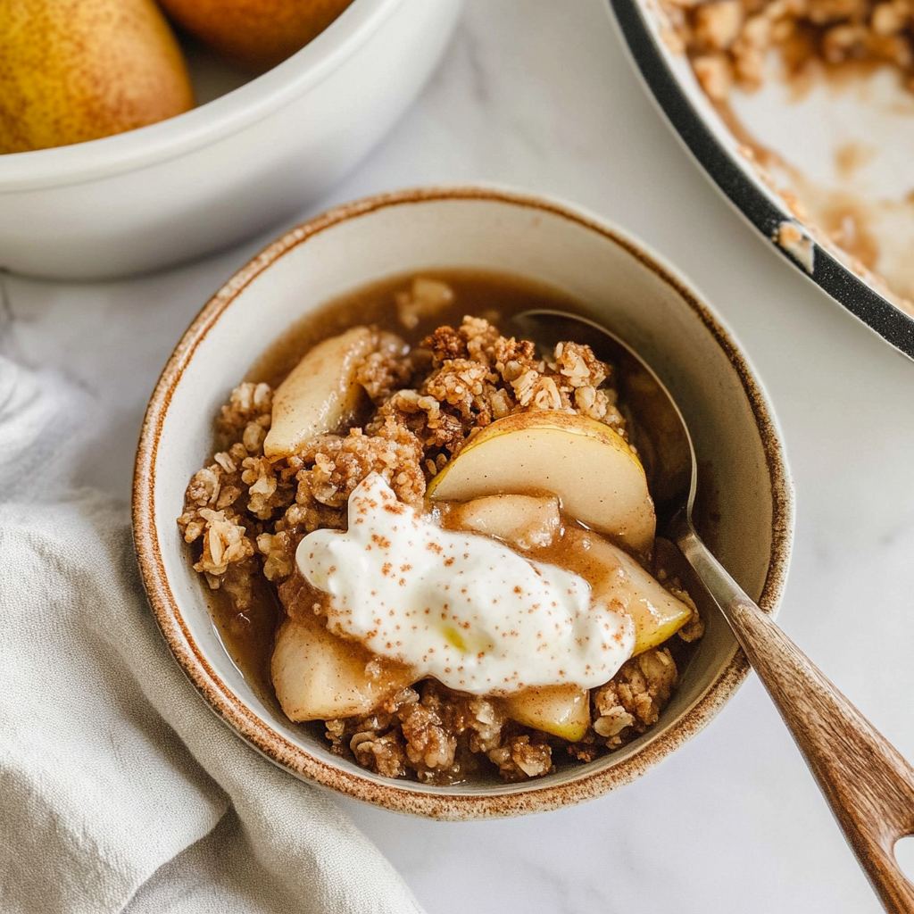 Recipe preparation for Cinnamon Pear Crisp