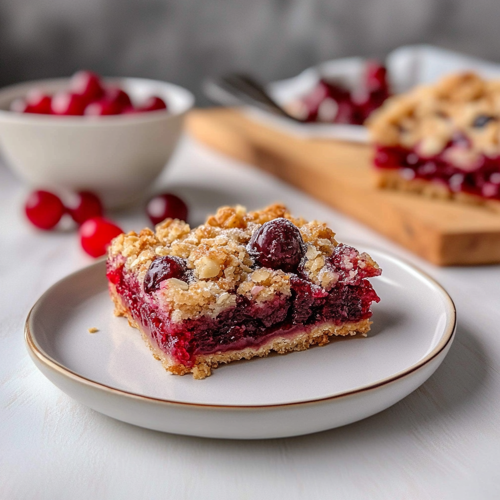 Recipe preparation for Cranberry Crumble Bars