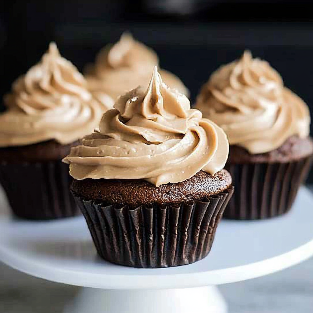 Recipe preparation for Chocolate Coffee Cream Cupcakes