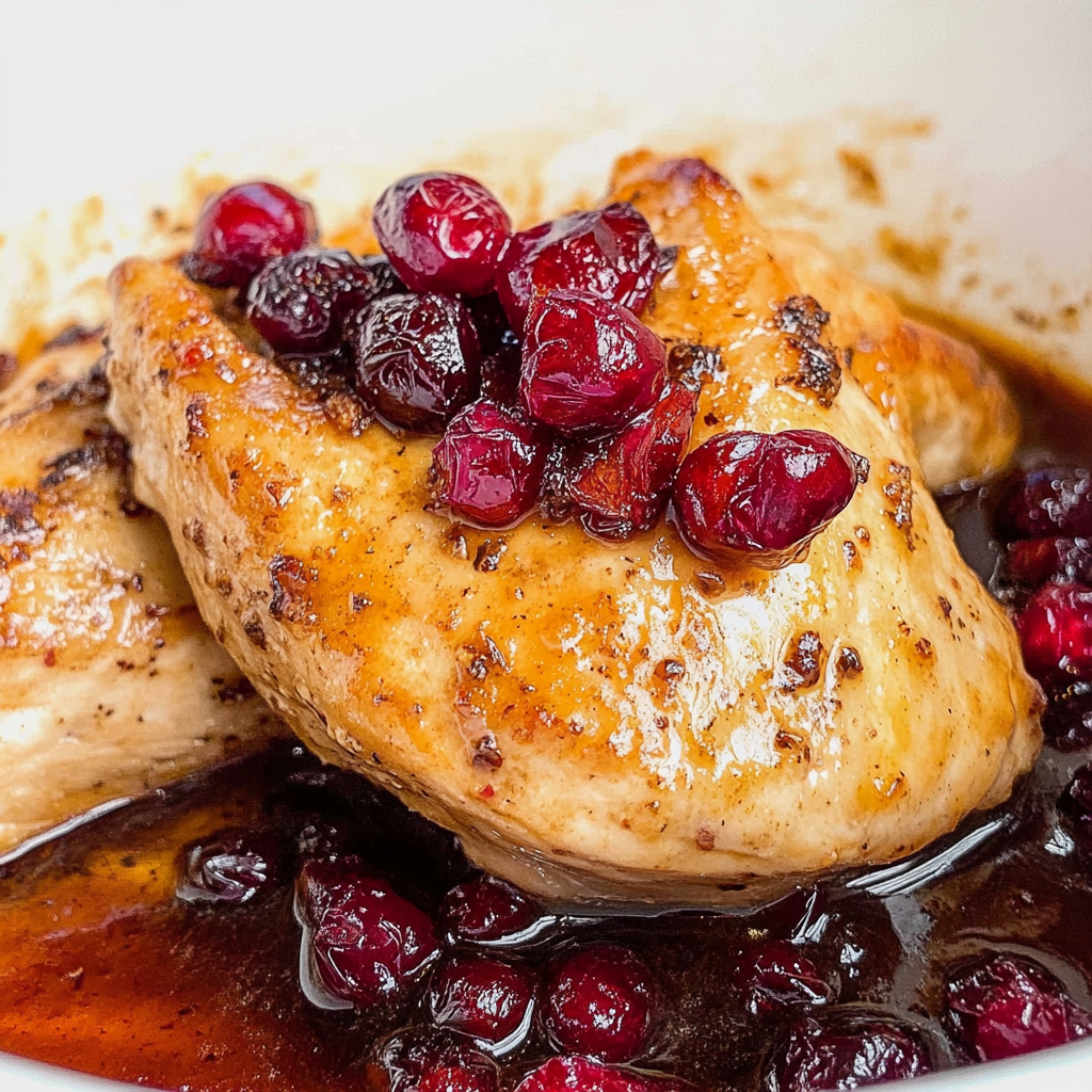 Recipe preparation for Balsamic Cranberry Chicken