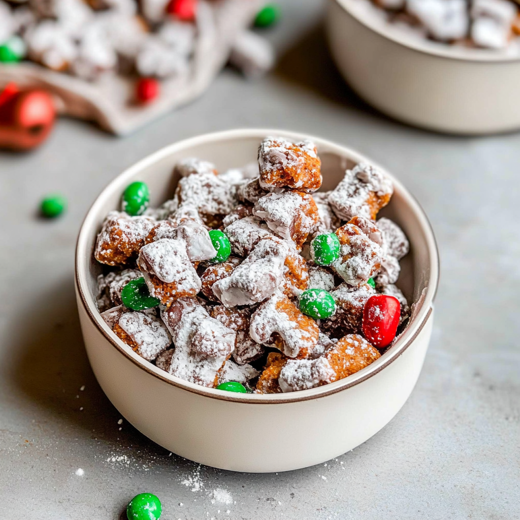 Recipe preparation for Holiday Puppy Chow