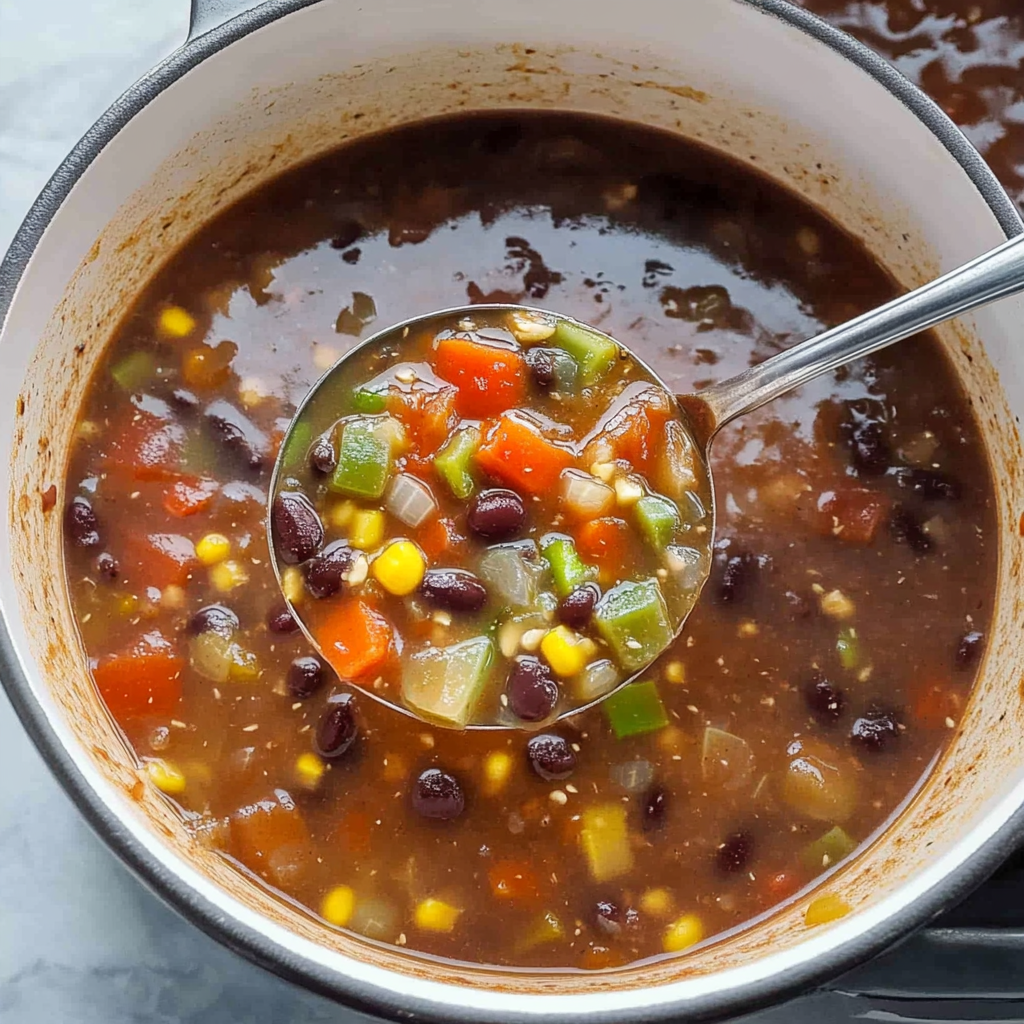 Recipe preparation for 20-Minute Black Bean Soup