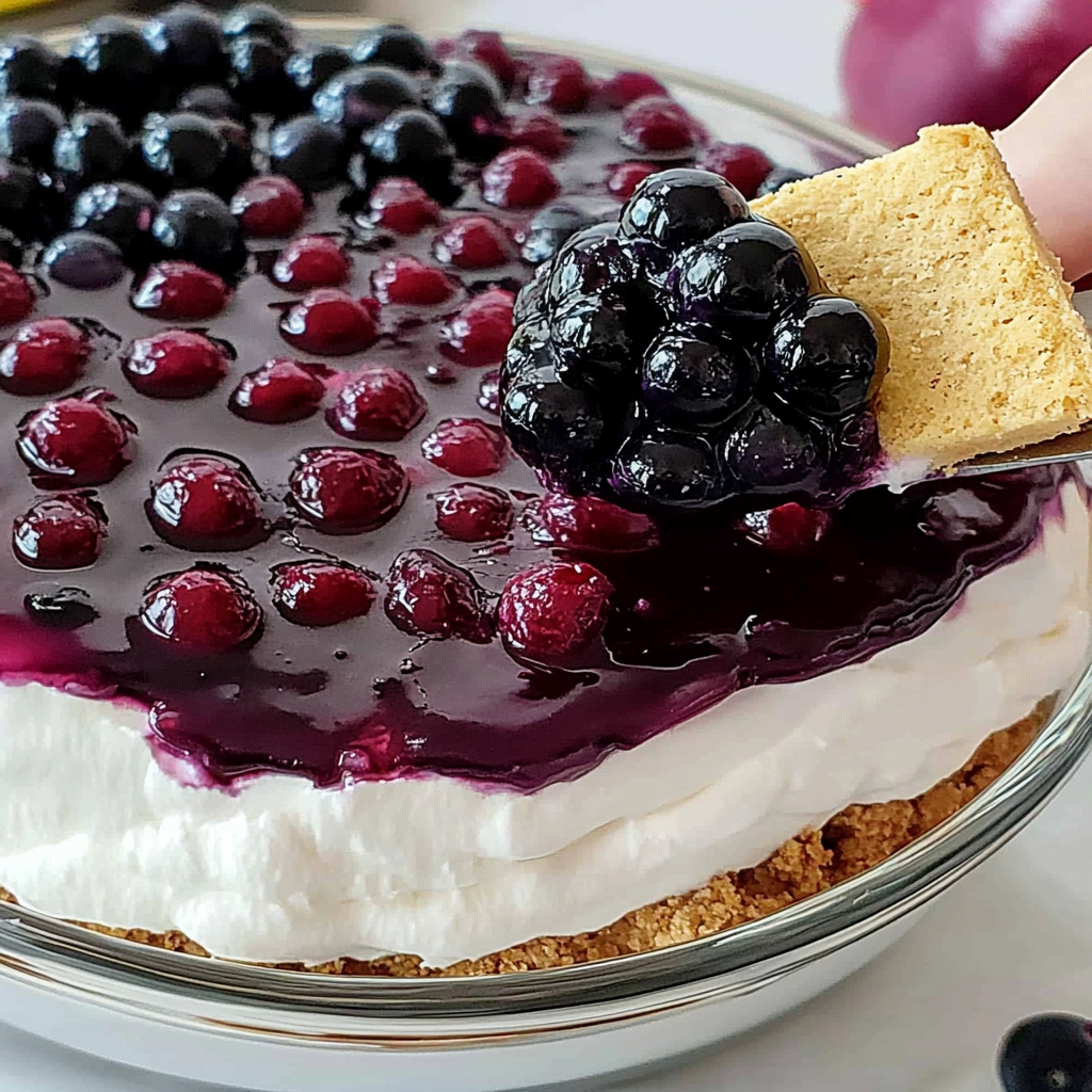 Recipe preparation for Holly-Berry Cheesecake Dip with Graham Dippers