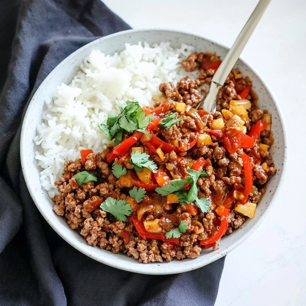 Recipe preparation for 15-Minute Honey Garlic Ground Turkey Bowls