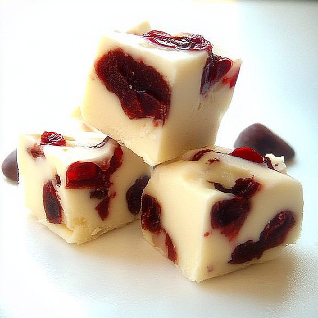 Recipe preparation for White Chocolate Cherry Christmas Fudge