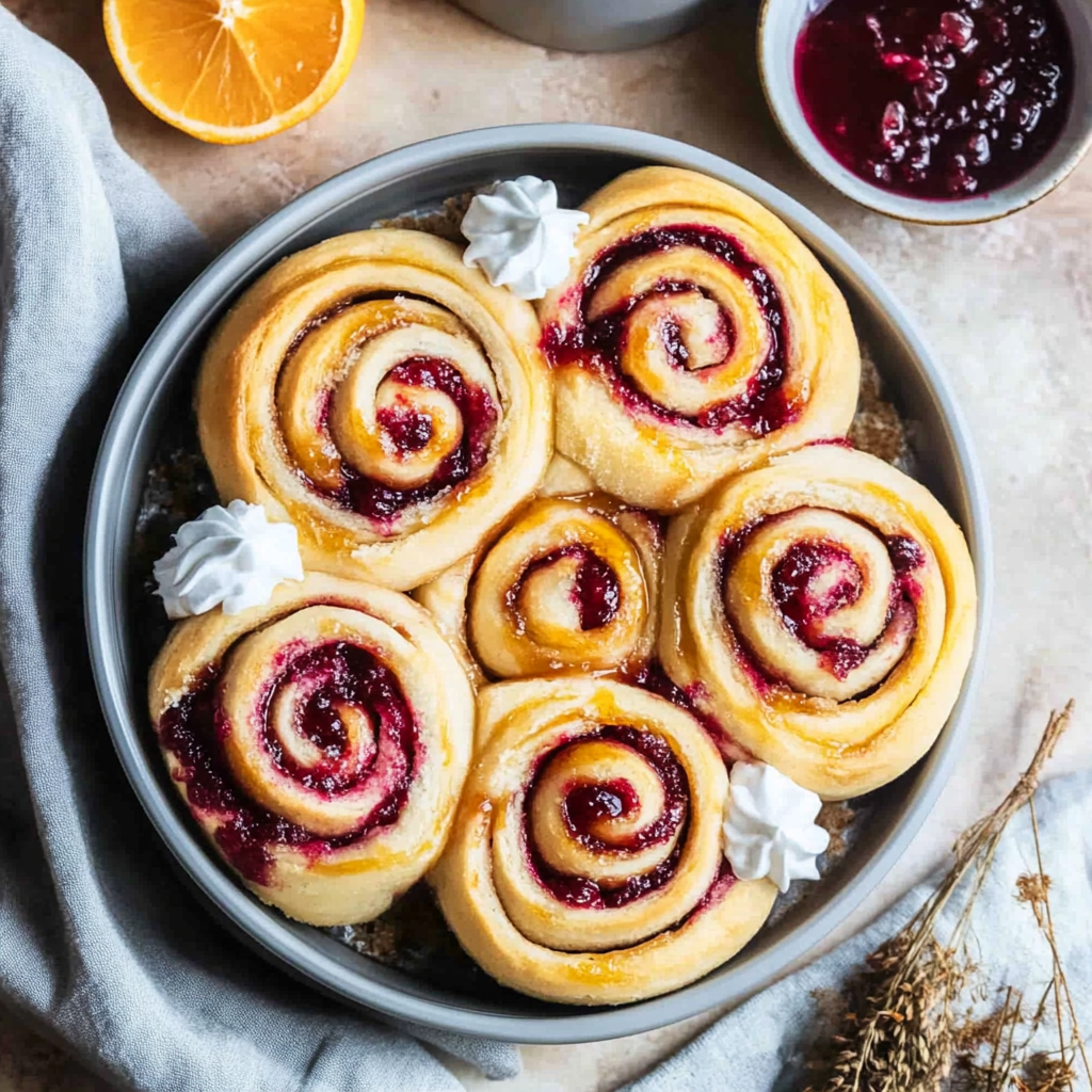 Recipe preparation for Cranberry Orange Cinnamon Rolls