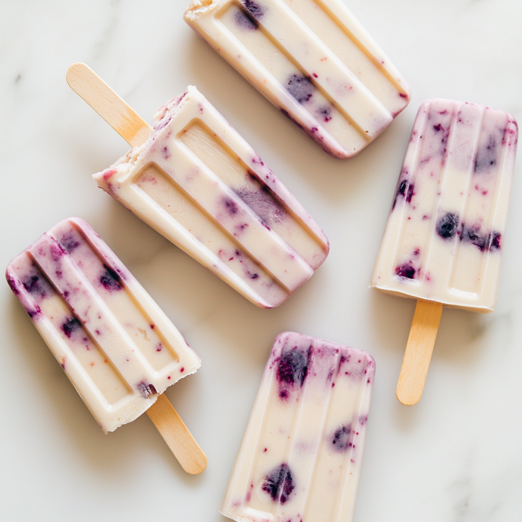 Recipe preparation for Frozen Honey Yogurt Pops