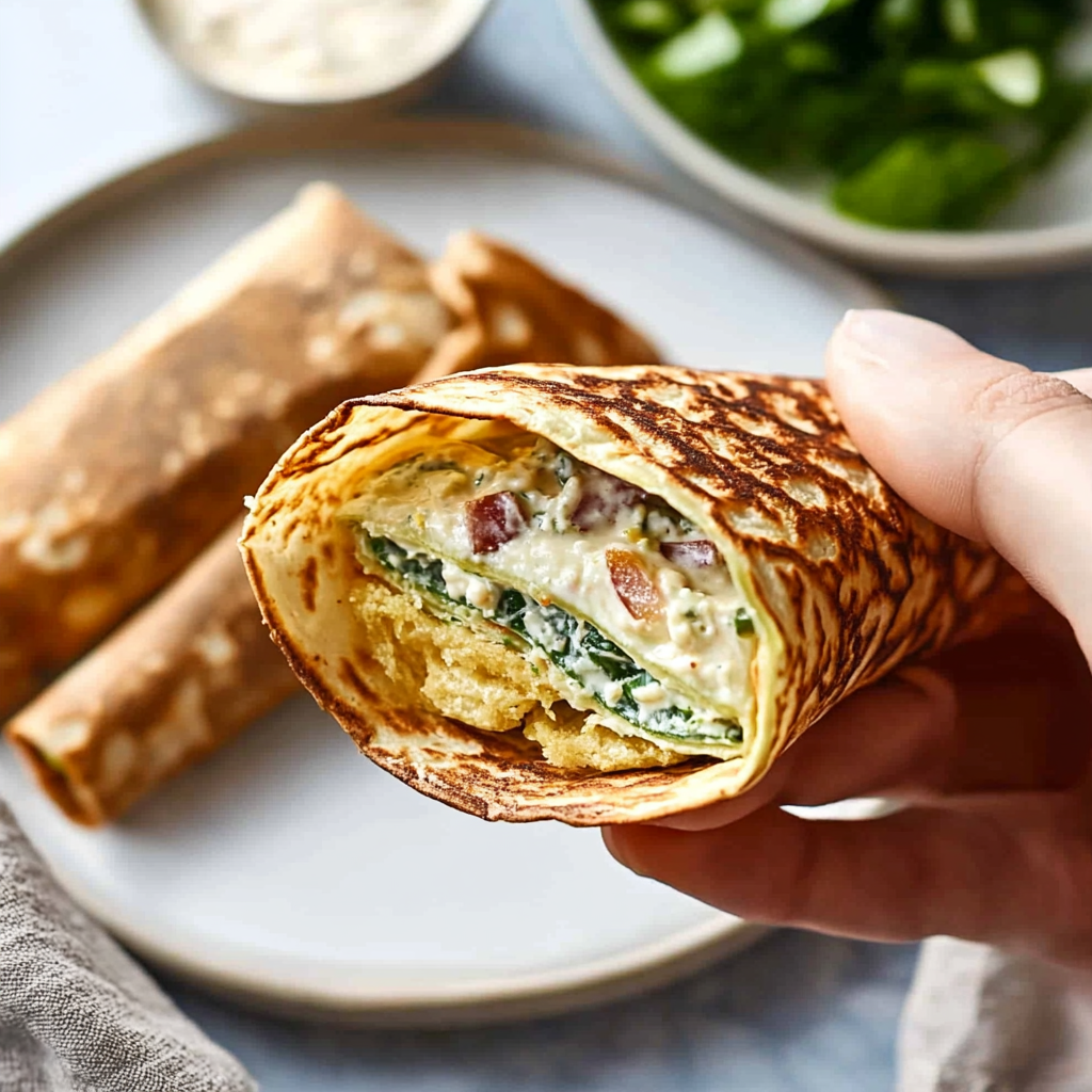 Recipe preparation for High-Protein Cottage Cheese Egg Salad Wraps