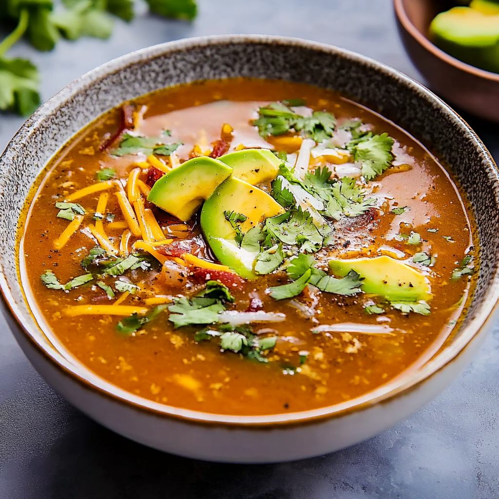 Recipe preparation for Chicken Tortilla Soup with Fire-Roasted Tomatoes