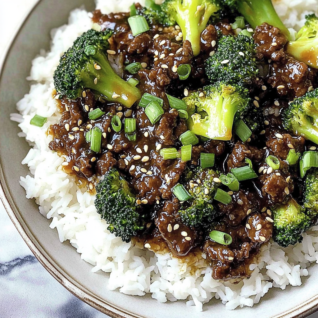 Recipe preparation for Korean Beef & Broccoli Rice Bowls
