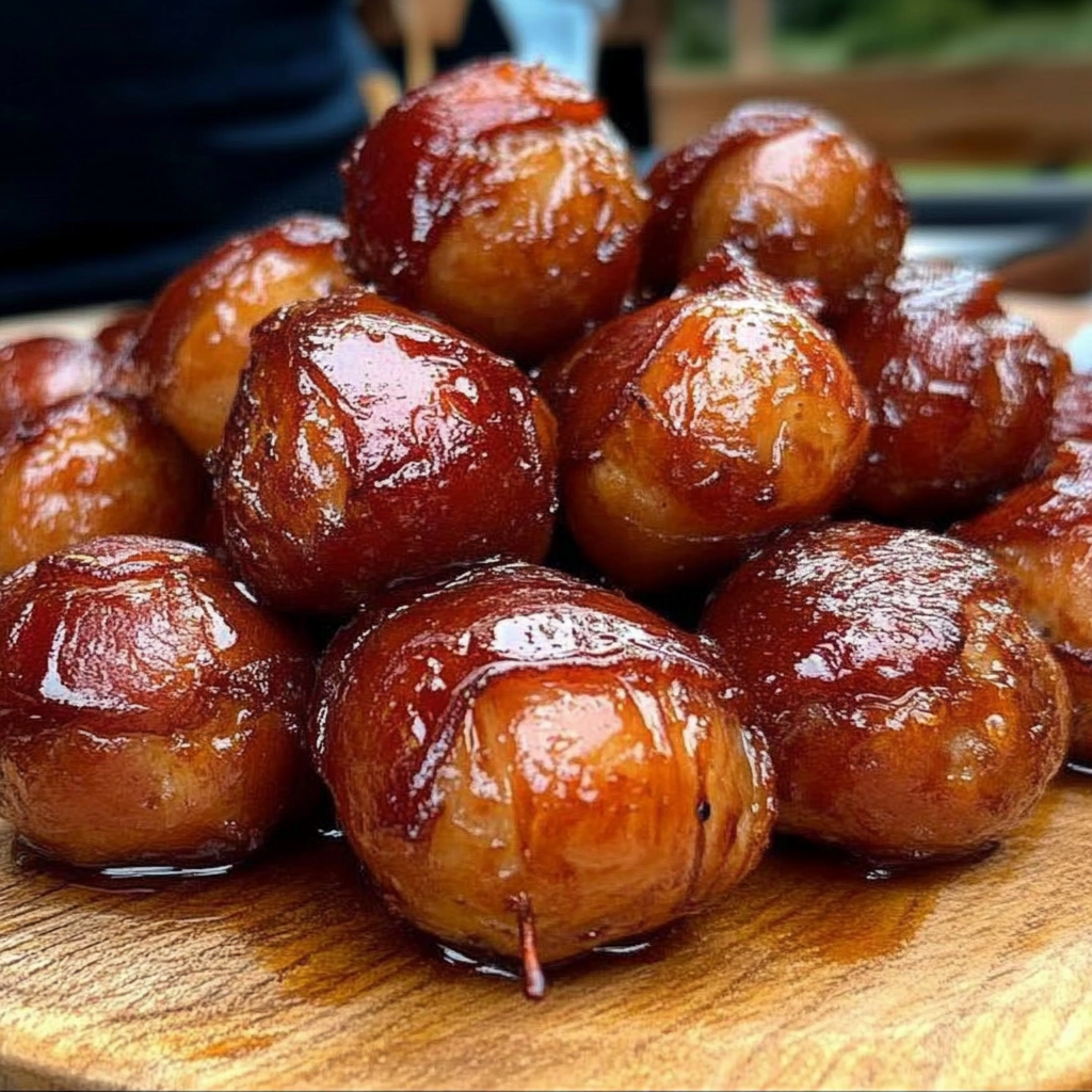 Recipe preparation for Bacon-Wrapped Christmas Meatballs