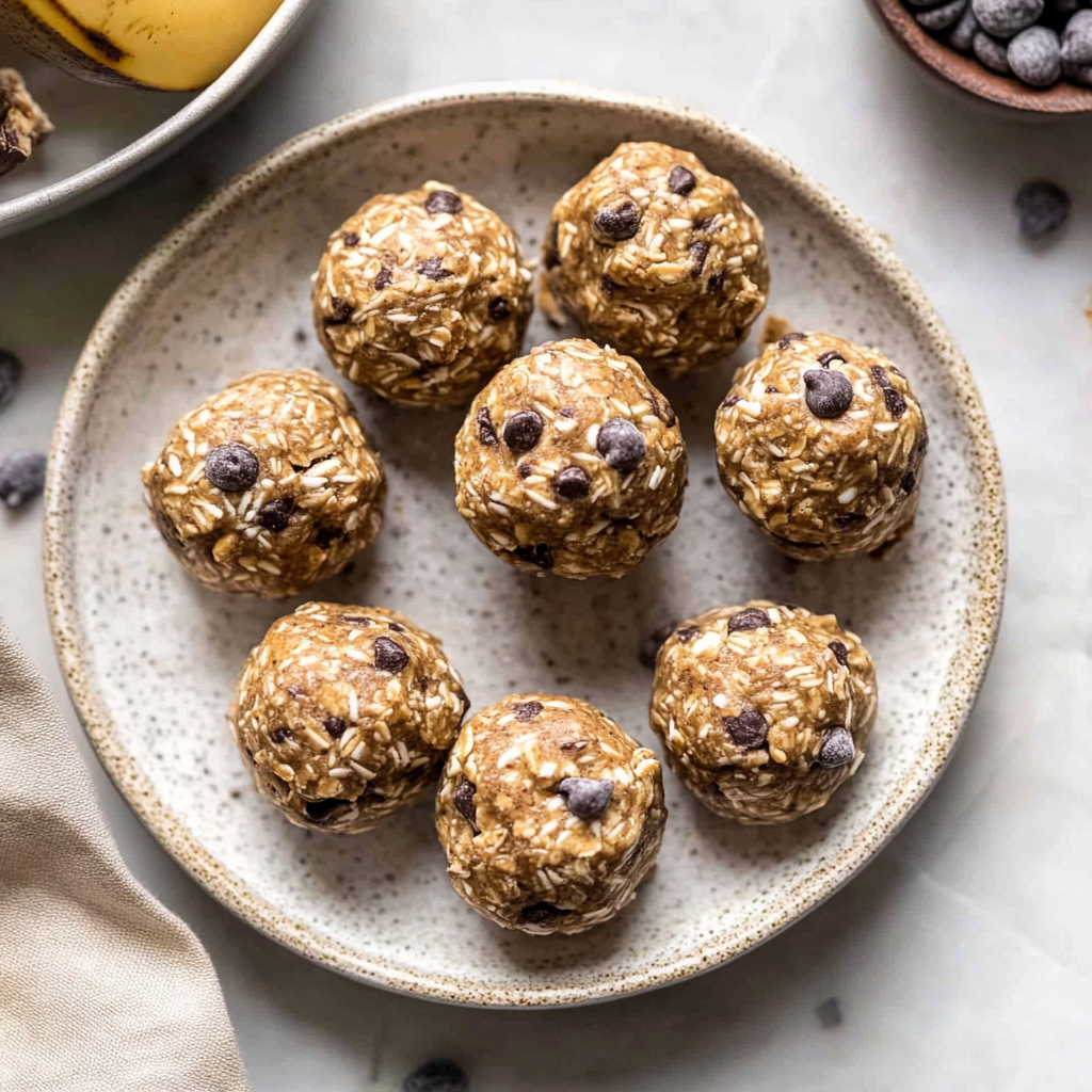 Recipe preparation for Peanut Butter Chocolate Chip Banana Energy Bites
