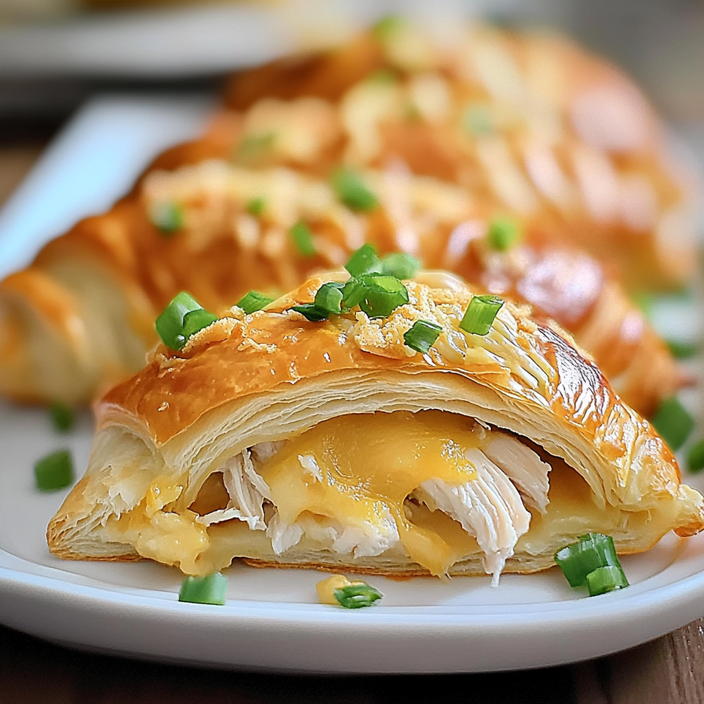 Recipe preparation for Christmas Leftover Chicken Stuffed Croissants