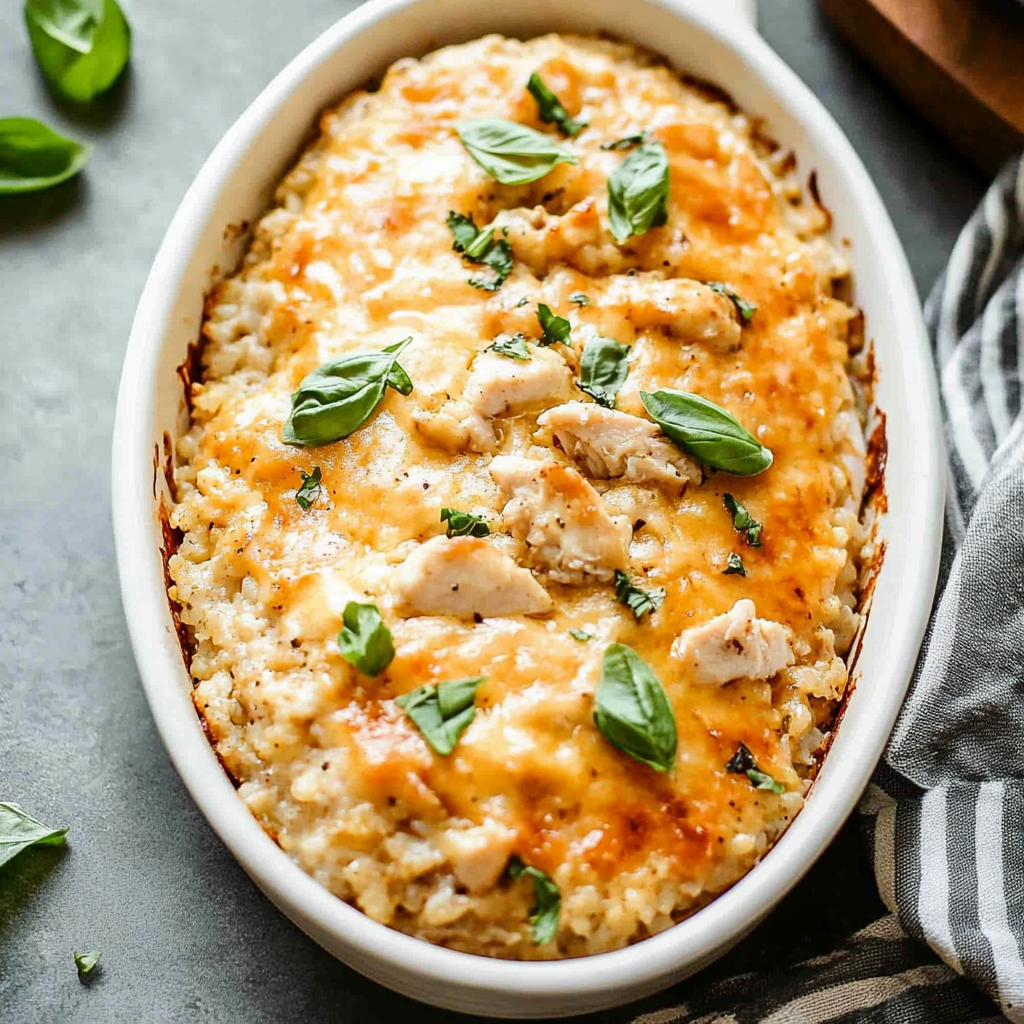 Recipe preparation for Easy Chicken & Rice Bake