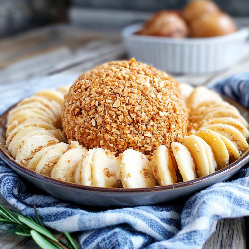 Recipe preparation for Winter Appetizer Pecan-Crusted Cheese Ball with Cheddar