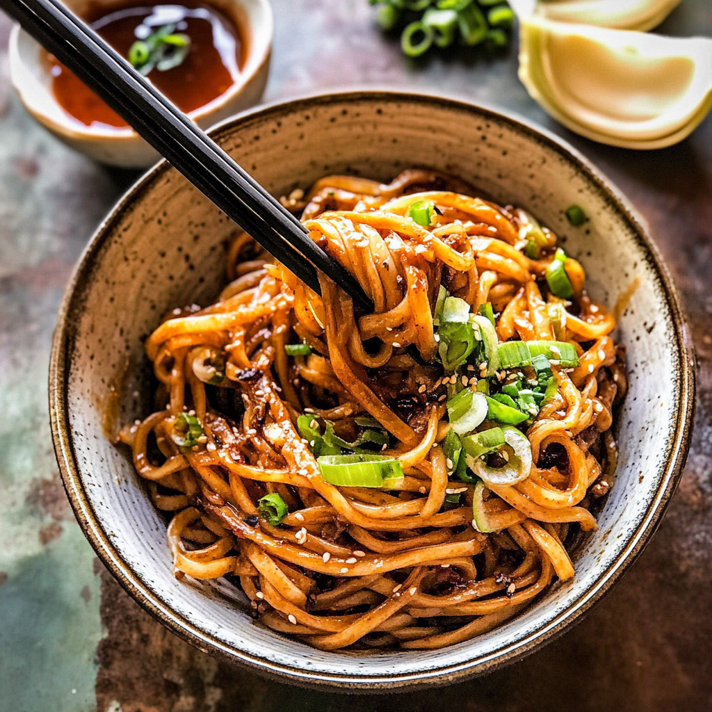 Recipe preparation for Easy Chili Garlic Noodle Winter Meal
