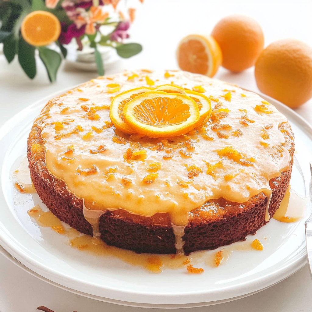 Recipe preparation for Christmas Spice Cake with Orange Glaze