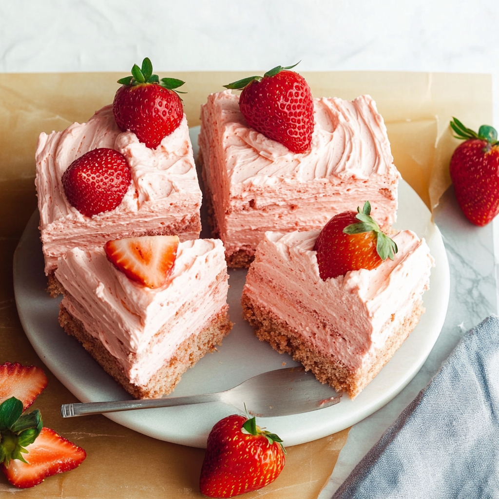 Recipe preparation for Winter Wonderland Strawberry-Coconut Sheet Cake