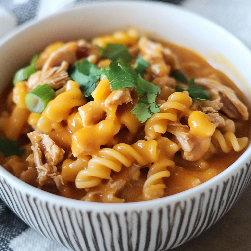 Recipe preparation for Crockpot Chicken Enchilada Noodle Soup with Rotini
