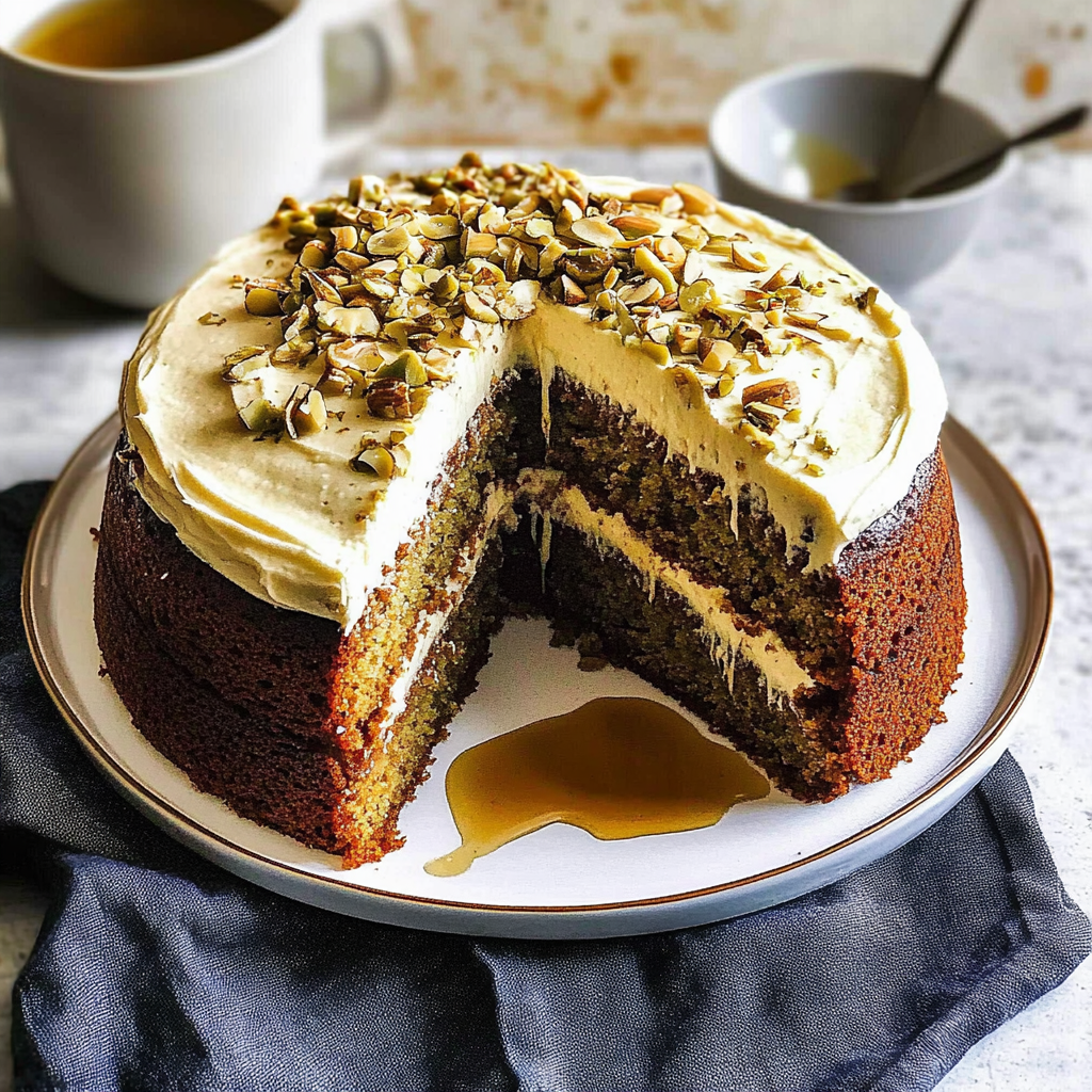 Recipe preparation for Pistachio Cardamom Christmas Cake