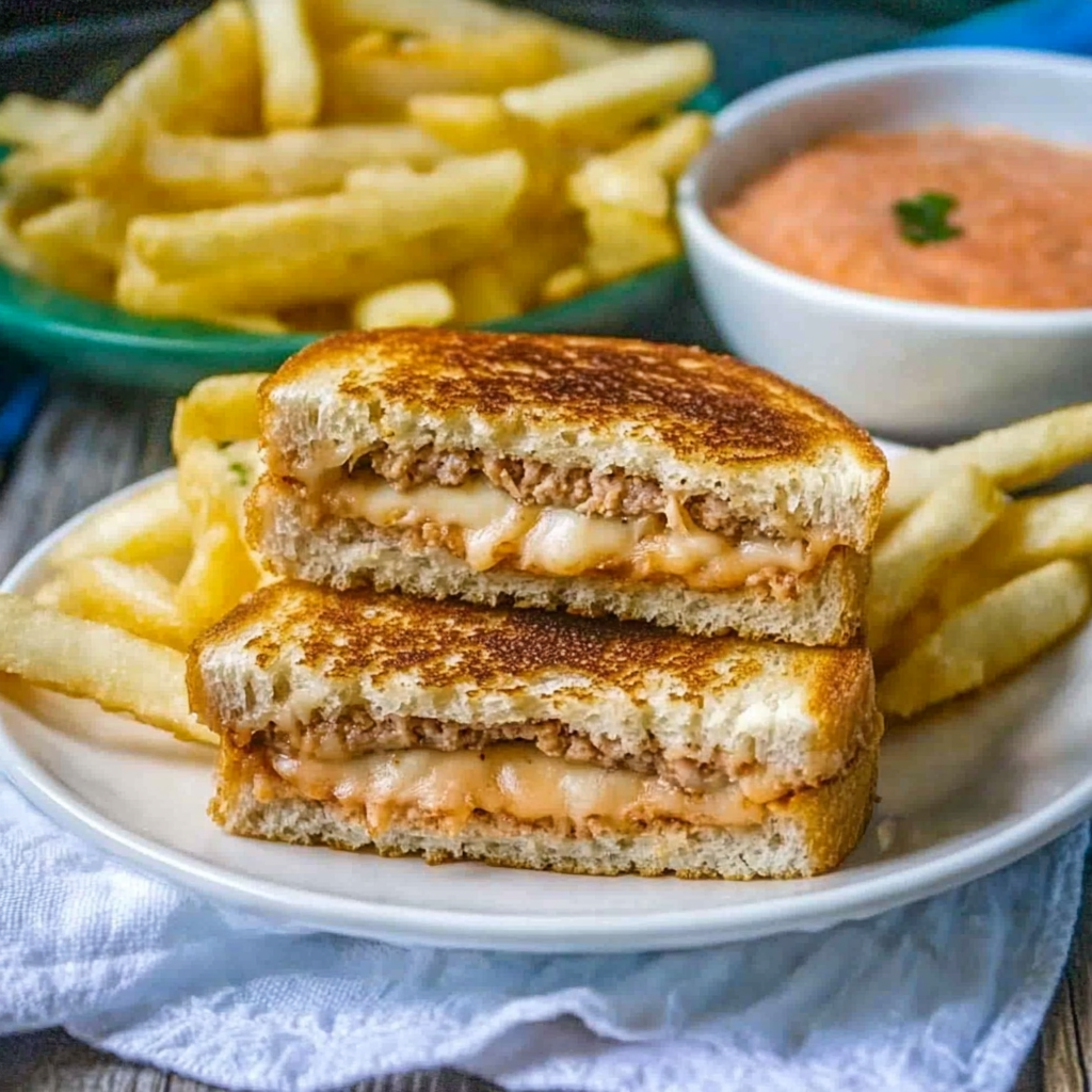 Recipe preparation for Sage Butter Turkey Patty Melt