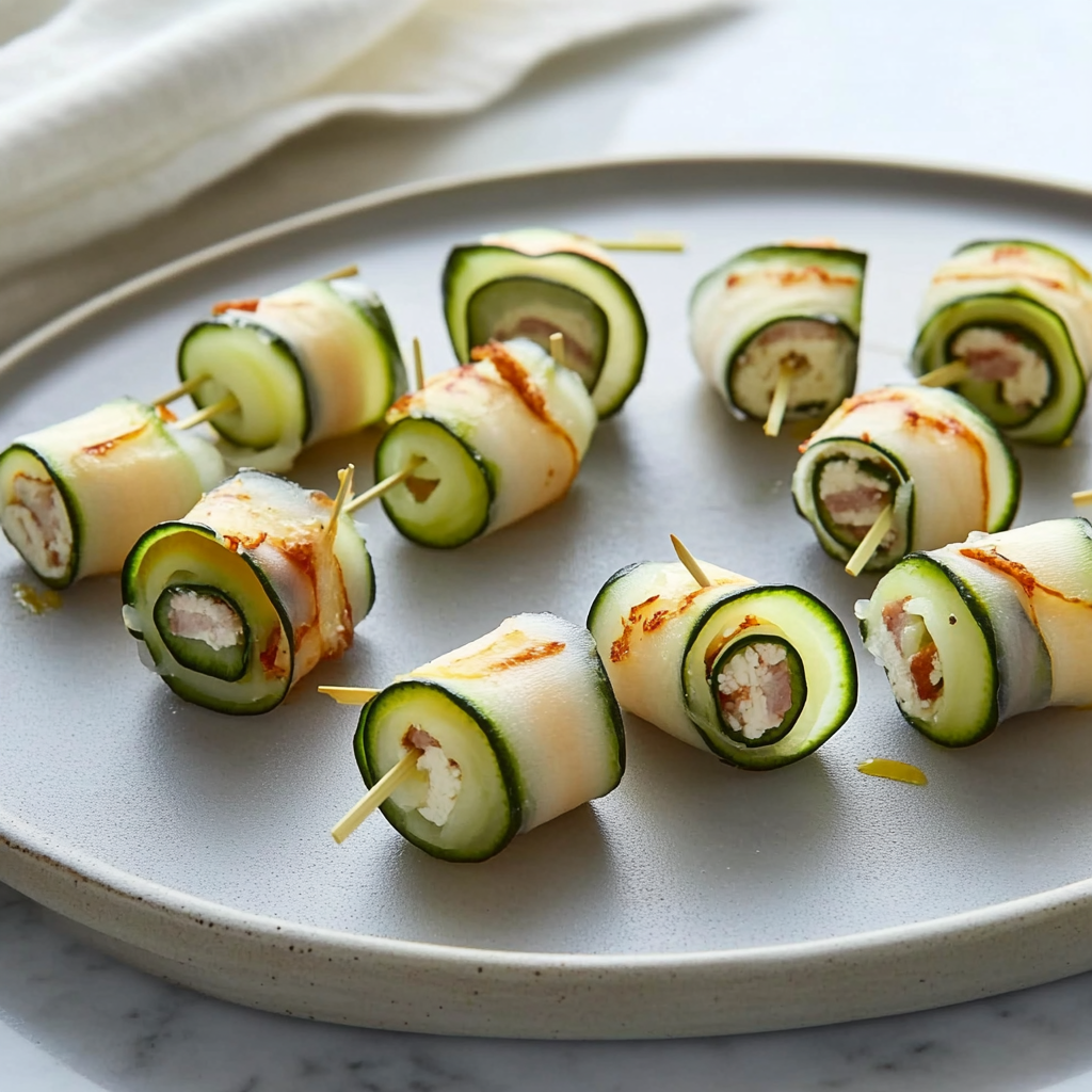 Recipe preparation for Turkey Cucumber Roll-Ups with Cream Cheese
