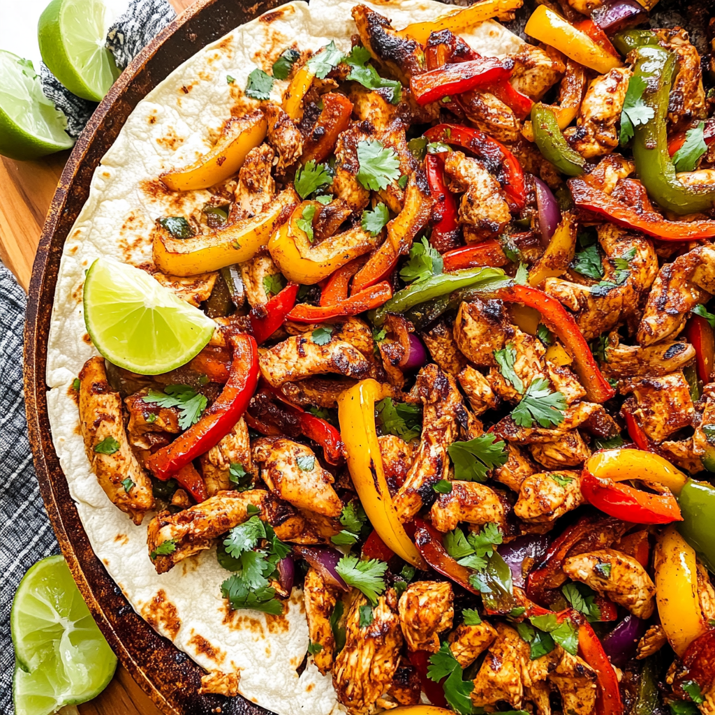Recipe preparation for Sheet Pan Chicken Fajitas with Peppers & Onions