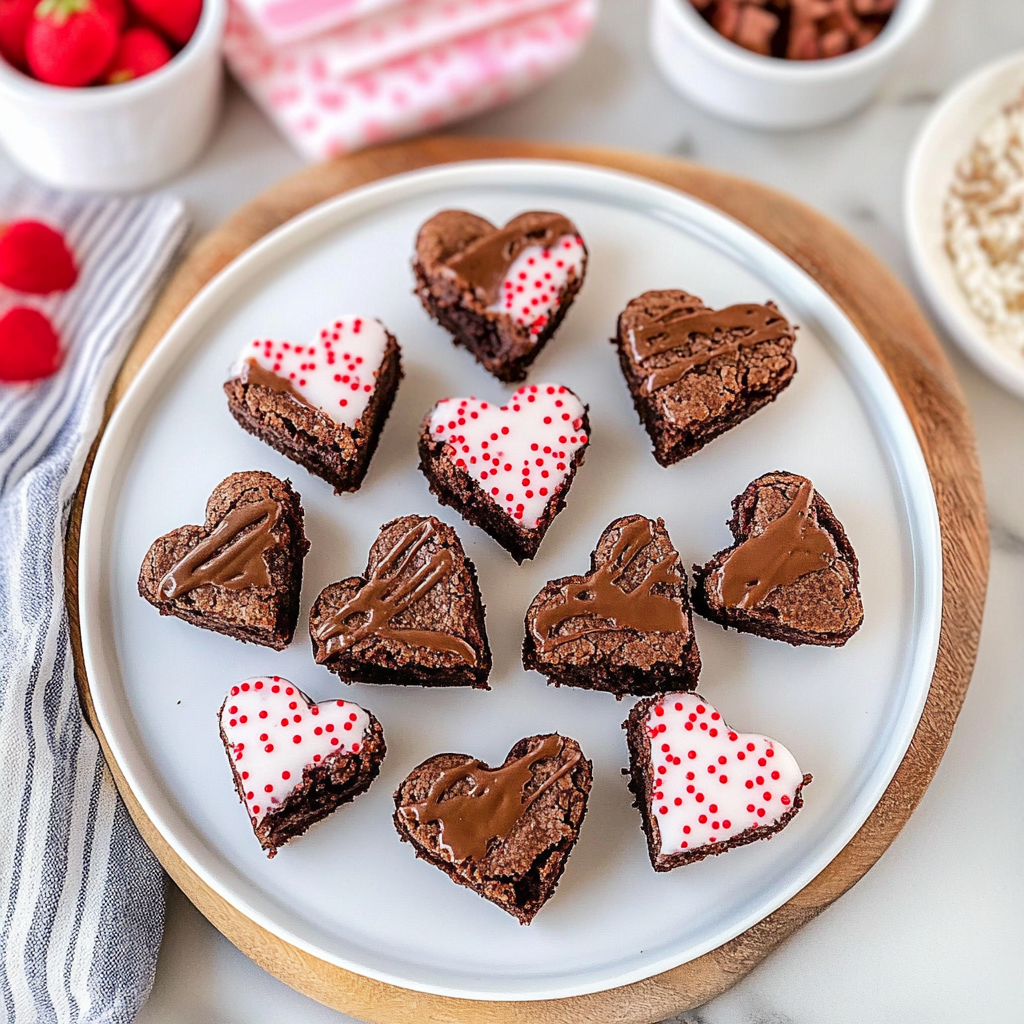 Recipe preparation for Mini Heart Brownie Bites