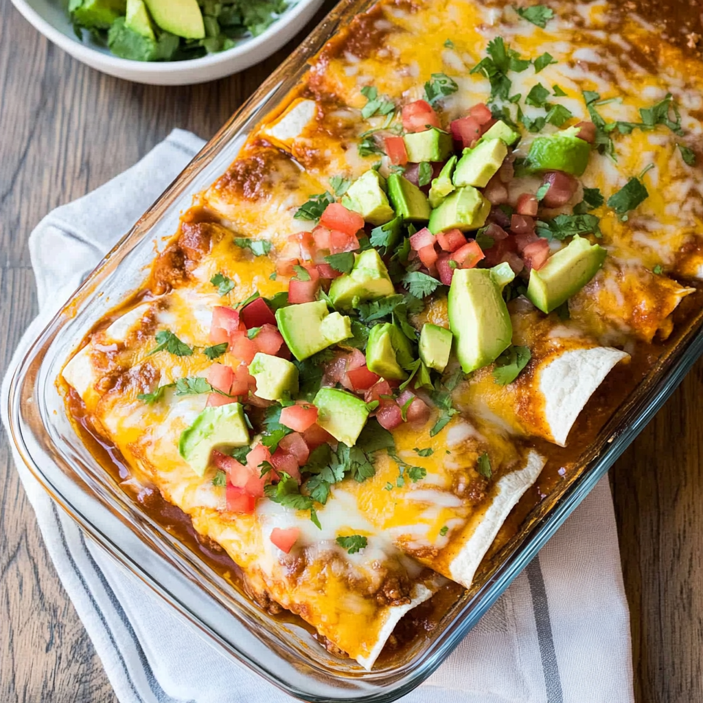 Recipe preparation for Ground Beef Enchiladas