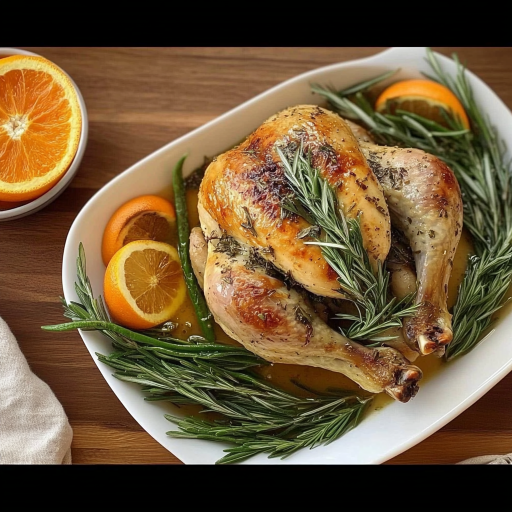 Recipe preparation for Orange Herb Roasted Chicken