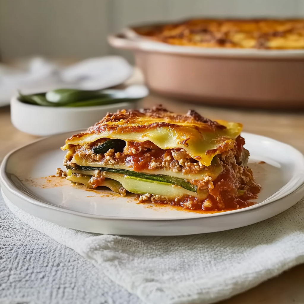 Recipe preparation for Zucchini Lasagna