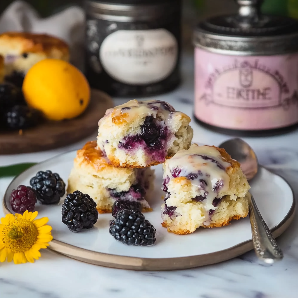 Recipe preparation for Earl Grey Blackberry Scones
