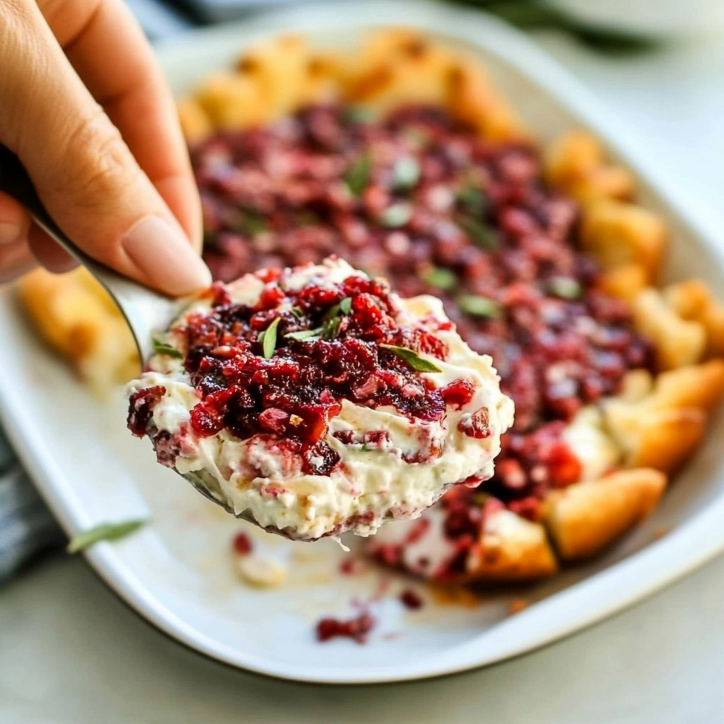 Recipe preparation for Cranberry Jalapeno Cream Cheese Dip