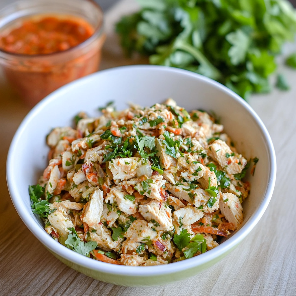 Recipe preparation for Spicy Chicken Salad