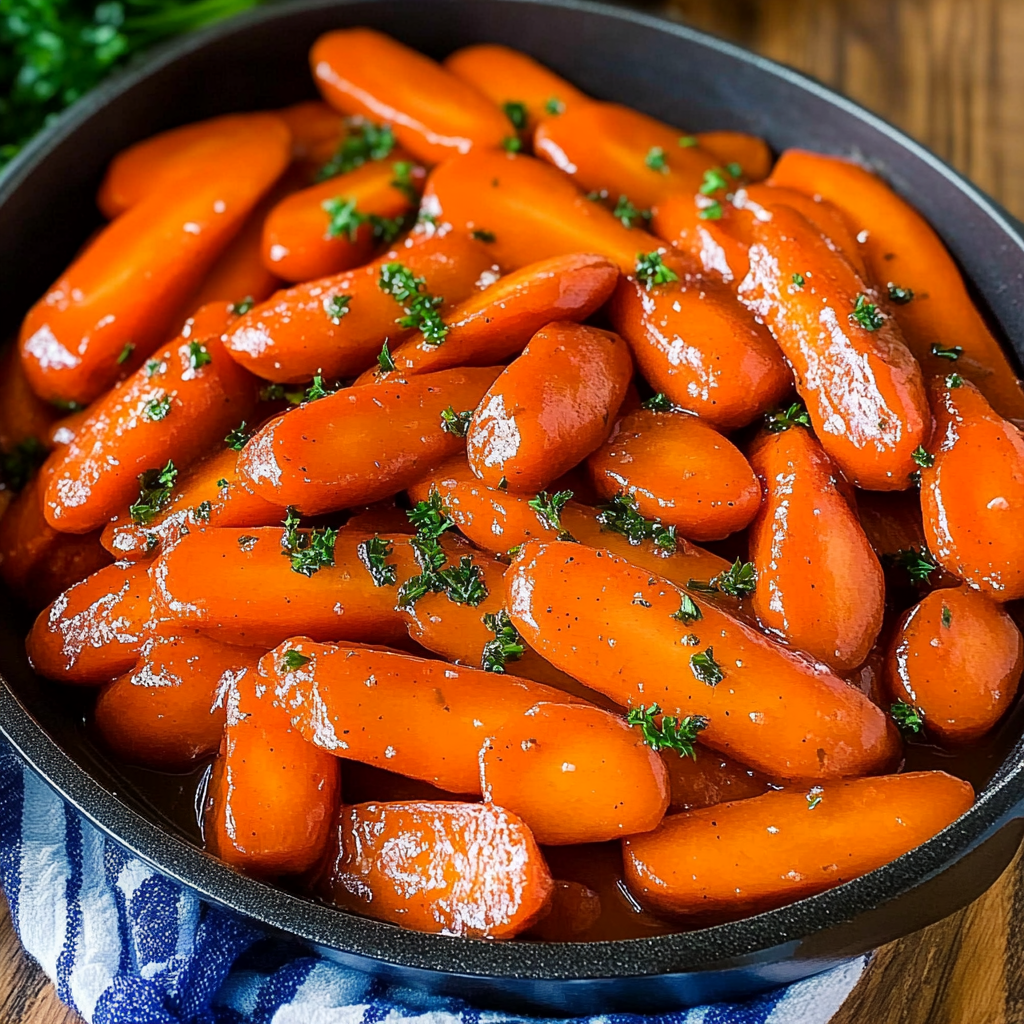Recipe preparation for Brown Sugar Glazed Carrots
