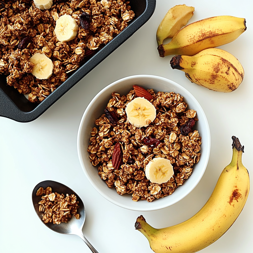 Recipe preparation for Banana Granola