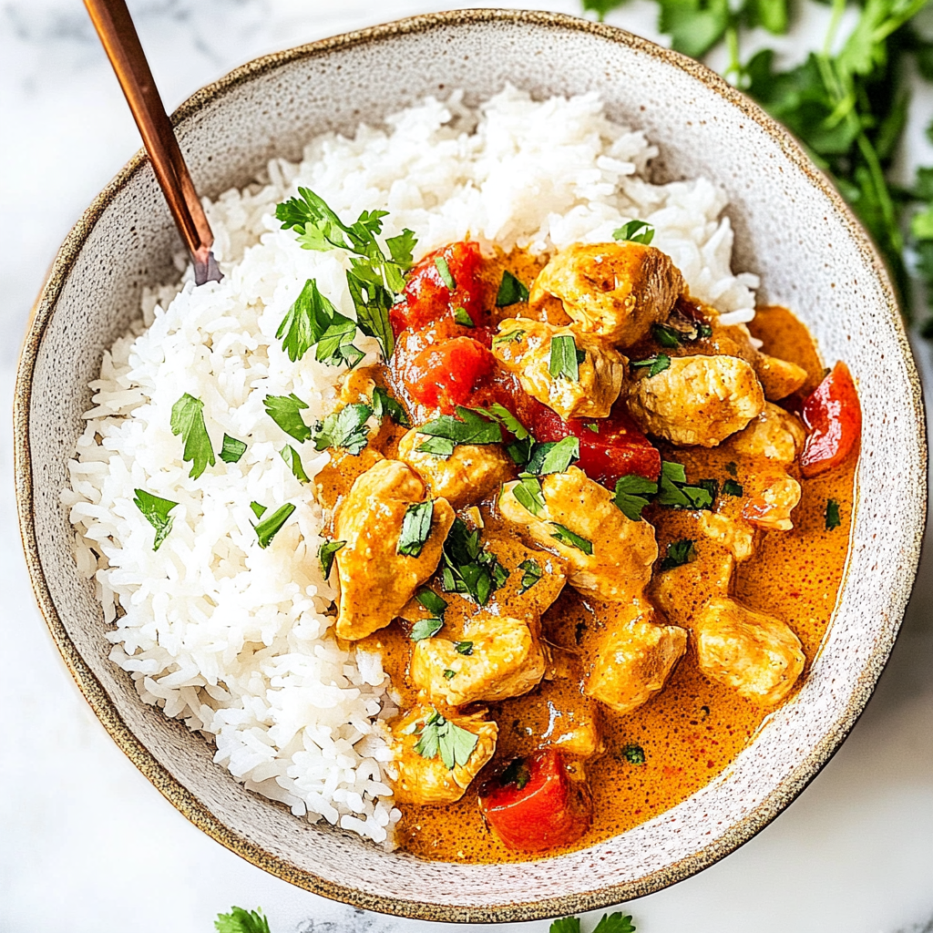 Recipe preparation for Coconut Chicken Rice Bowl