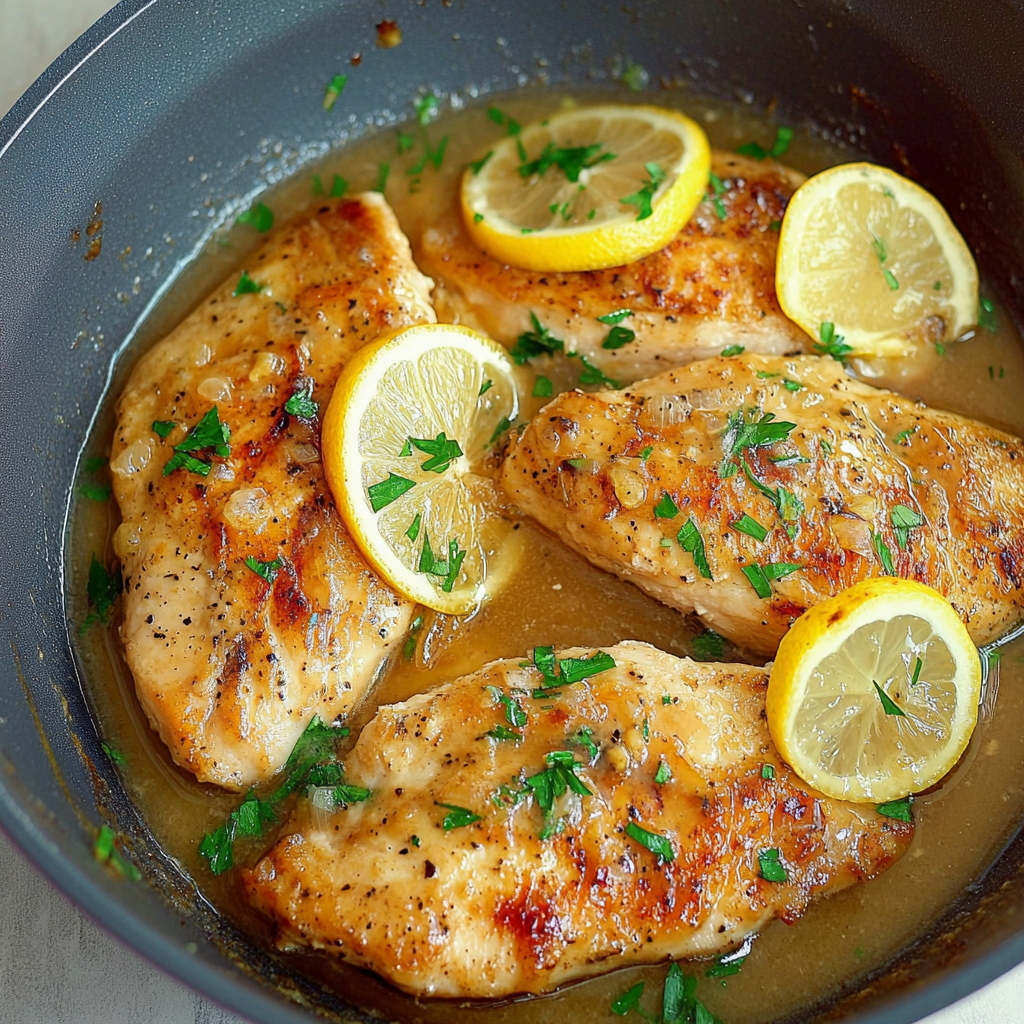 Recipe preparation for Lemon Chicken Recipe with Lemon Butter Sauce