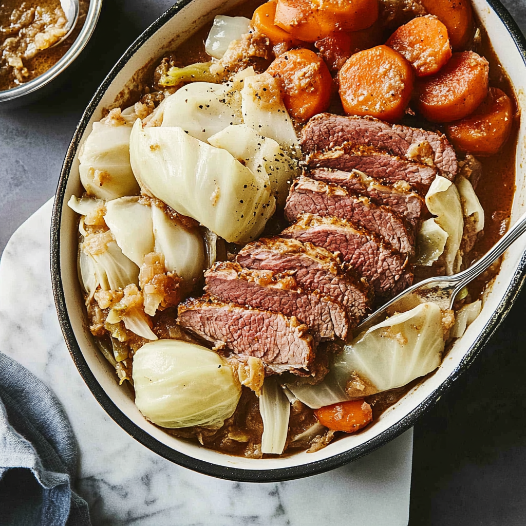 Recipe preparation for Corned Beef And Cabbage Casserole