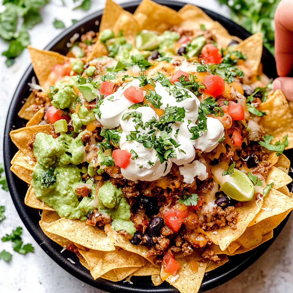 Recipe preparation for Loaded Beef Nachos