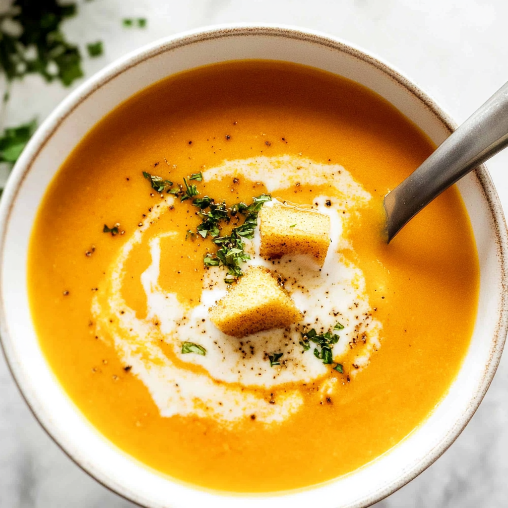 Recipe preparation for Creamy Carrot Ginger Soup